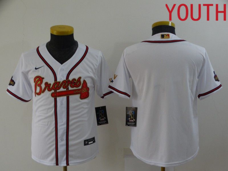 Youth Atlanta Braves Blank White Gold Game Nike 2022 MLB Jersey->youth mlb jersey->Youth Jersey